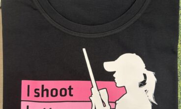 černé dámské triko „I SHOOT BETTER THAN YOU THINK“