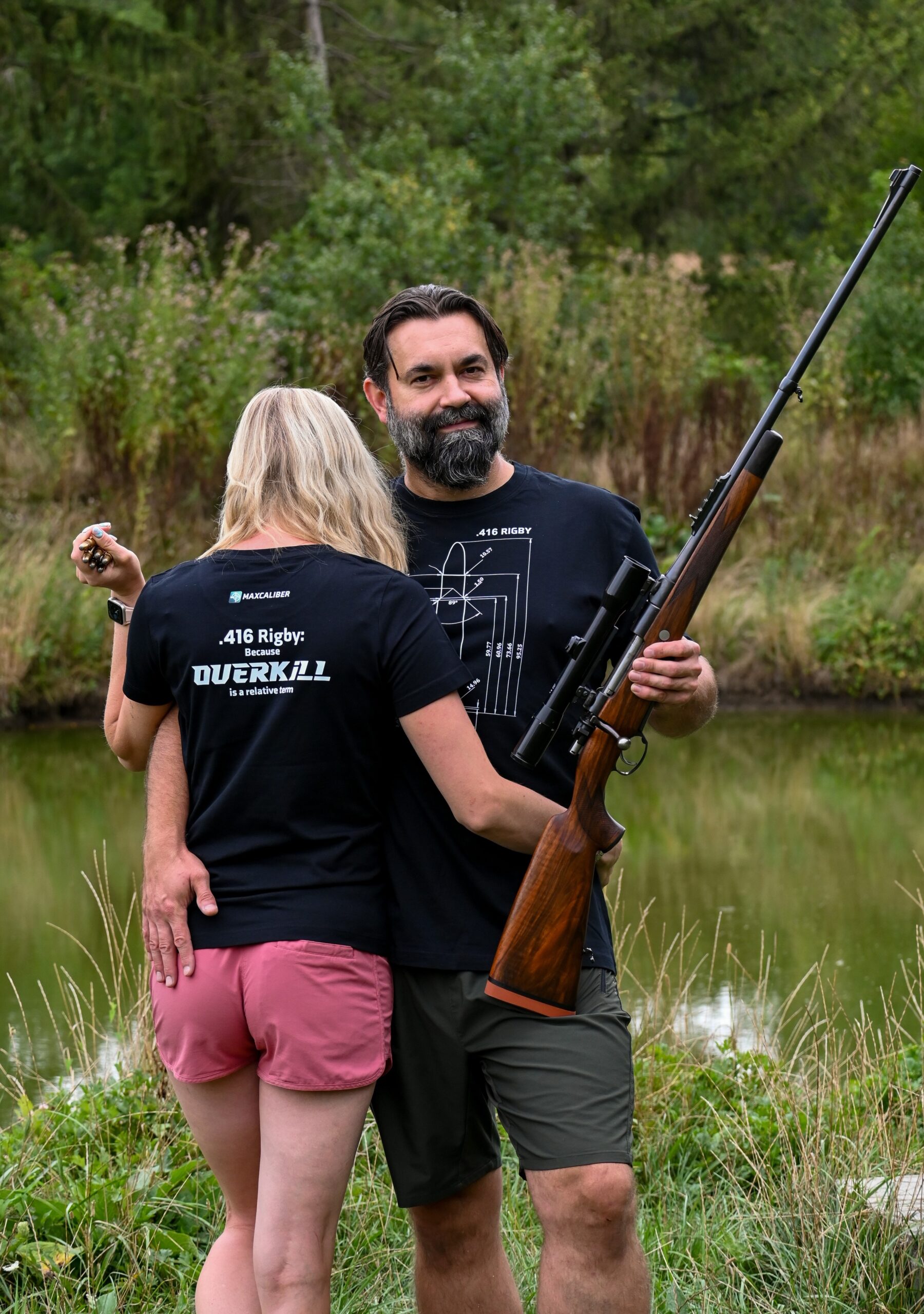 Černé triko .416 Rigby "Because overkill is relative"